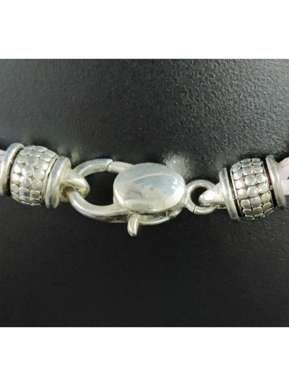 VTG 80s Boho Silver Tone Pink Filigree Tree Amulet Choker Necklace For Parts - Picture 5 of 6